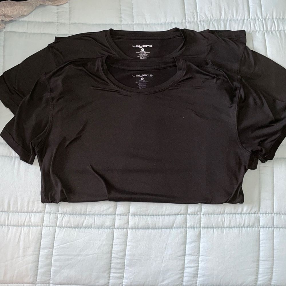 ⭐️New Layer8 CrewNeck Athletic dri-fit Shirt Black